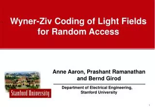 Wyner-Ziv Coding of Light Fields for Random Access