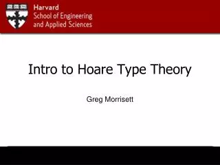 Intro to Hoare Type Theory