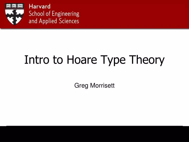 intro to hoare type theory
