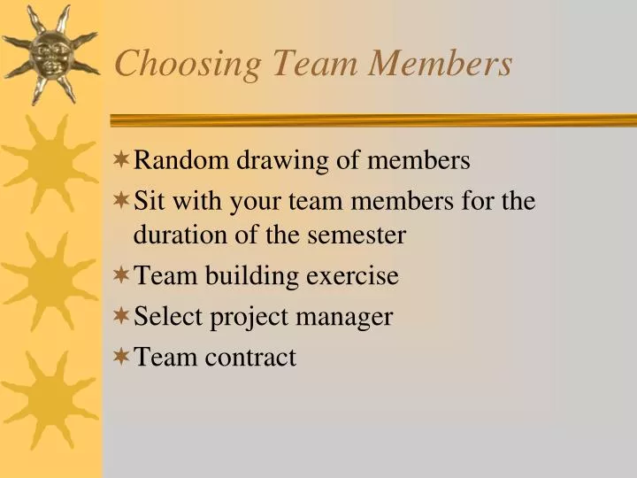 choosing team members