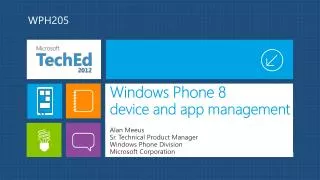 Windows Phone 8 d evice and app management