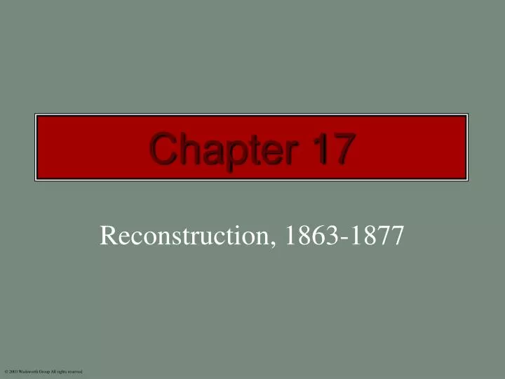 reconstruction 1863 1877
