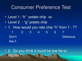 Consumer Preference Test