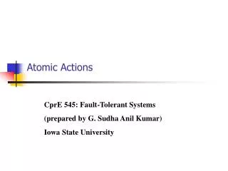 Atomic Actions