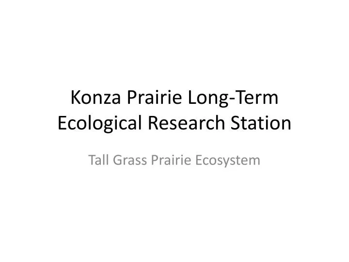 konza prairie long term ecological research station