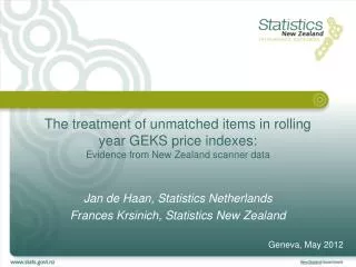 The treatment of unmatched items in rolling year GEKS price indexes: Evidence from New Zealand scanner data