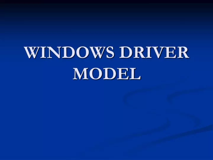 windows driver model
