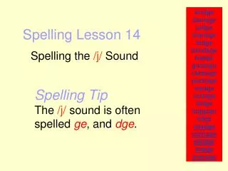 Spelling Lesson 14