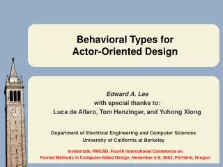 Behavioral Types for Actor-Oriented Design