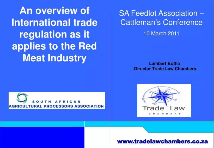 an overview of international trade regulation as it applies to the red meat industry