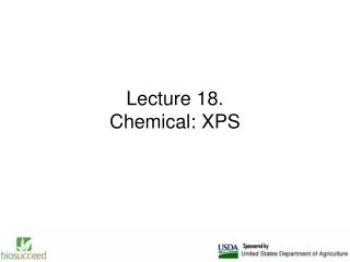 Lecture 18. Chemical: XPS