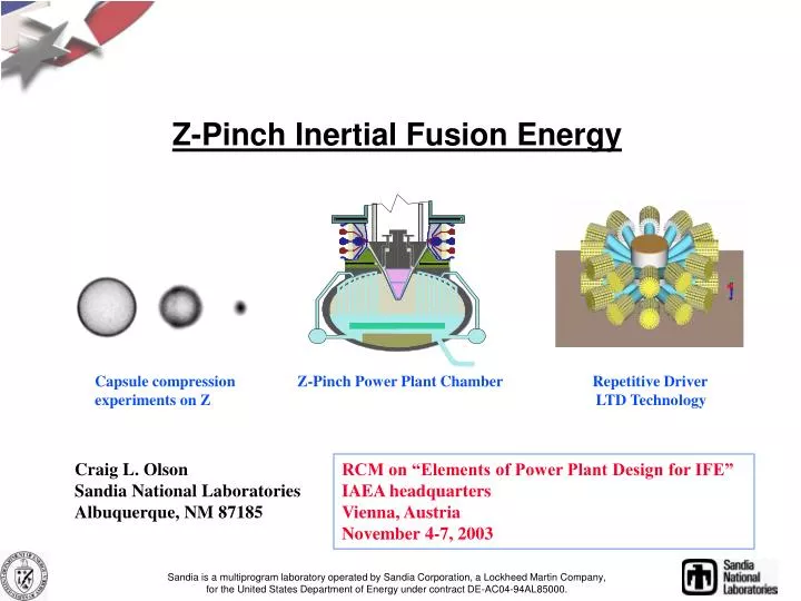 z pinch inertial fusion energy