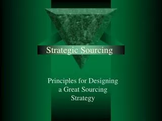 Strategic Sourcing