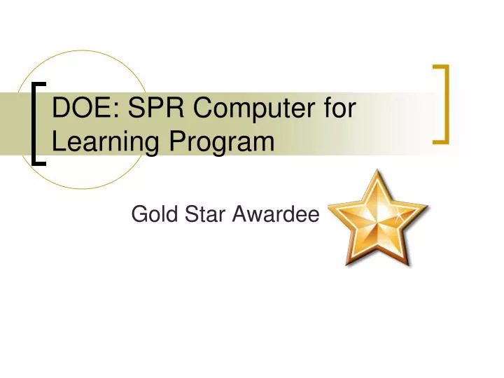 doe spr computer for learning program