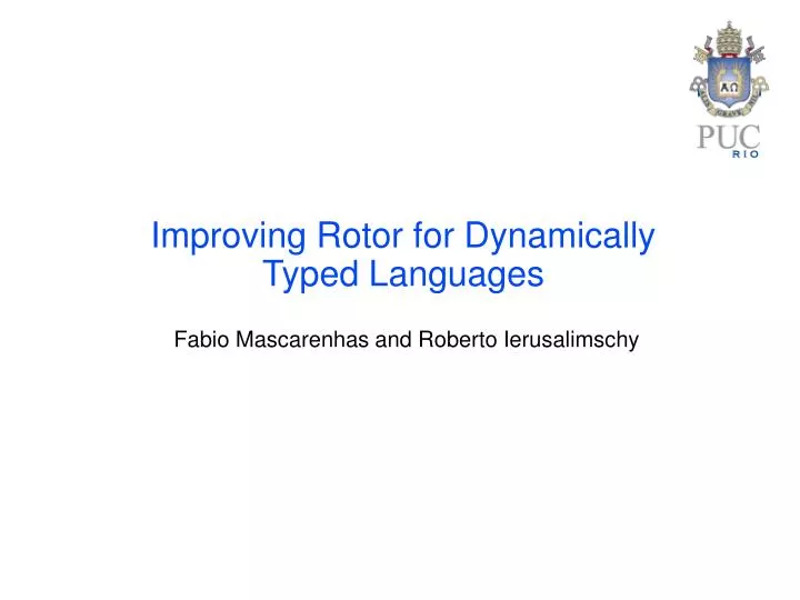 improving rotor for dynamically typed languages