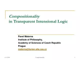 compositionality in transparent intensional logic