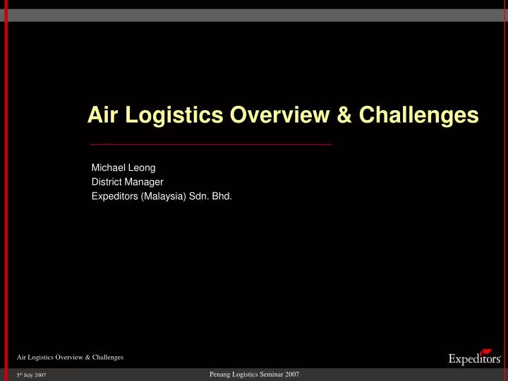 air logistics overview challenges