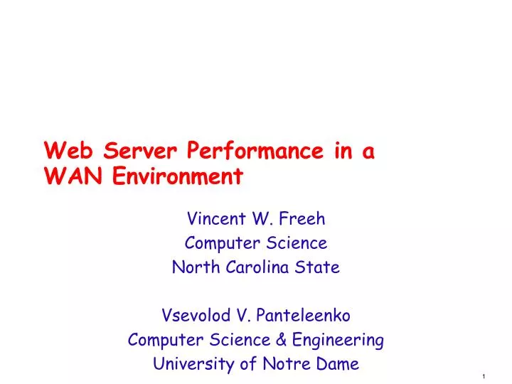 web server performance in a wan environment