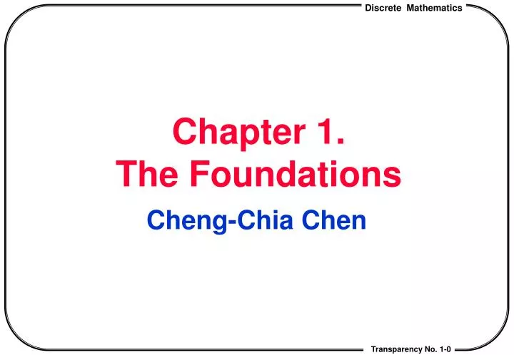 chapter 1 the foundations