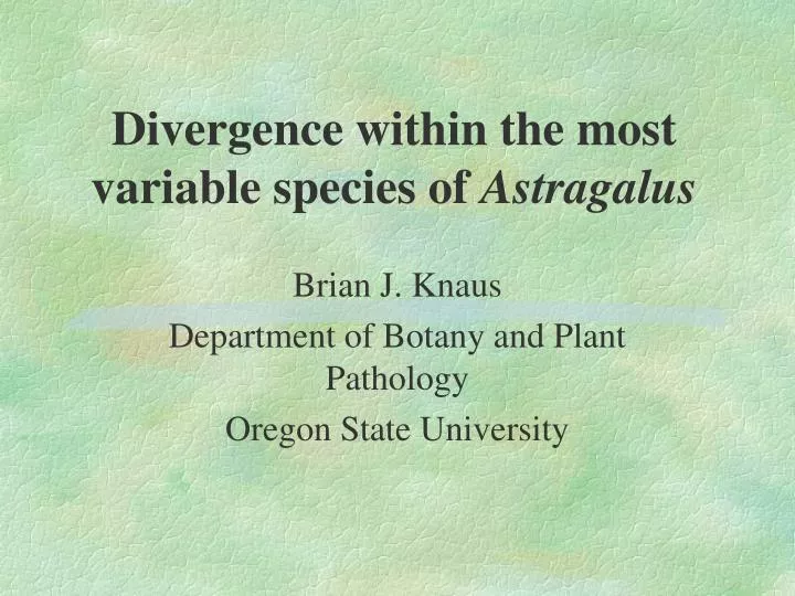 divergence within the most variable species of astragalus