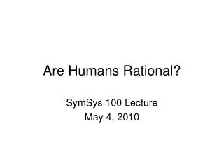Are Humans Rational?