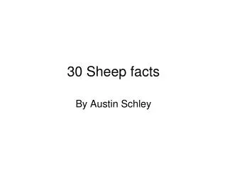 30 Sheep facts