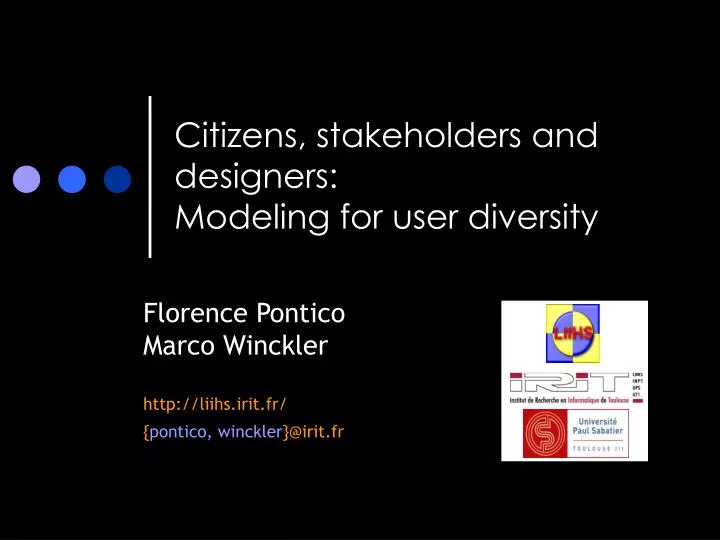 citizens stakeholders and designers modeling for user diversity