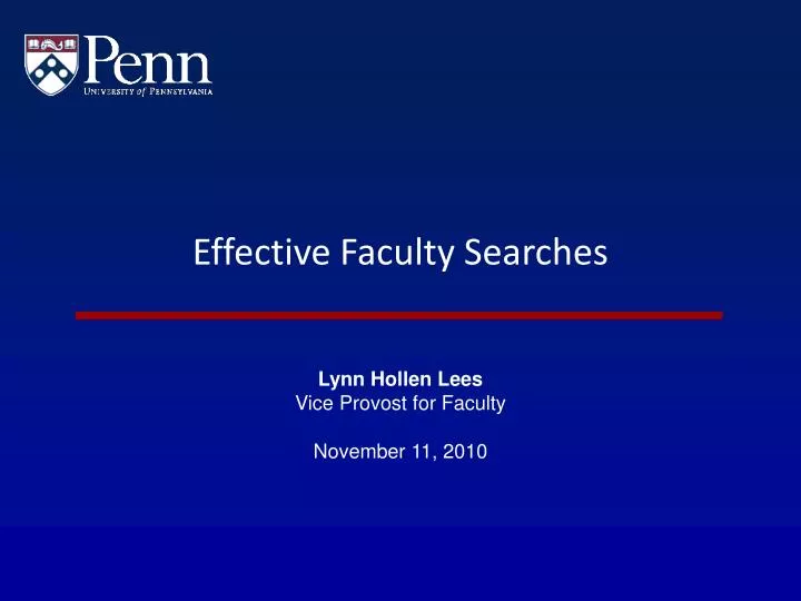 effective faculty searches
