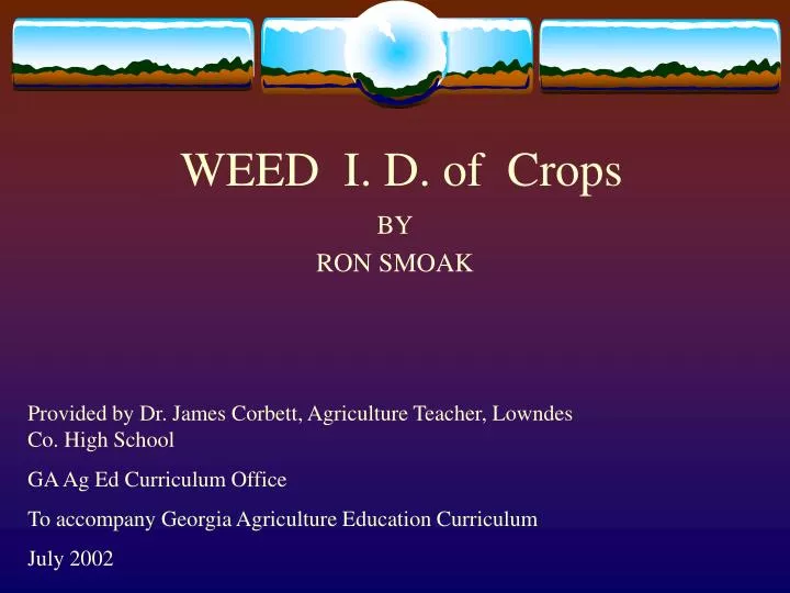 weed i d of crops