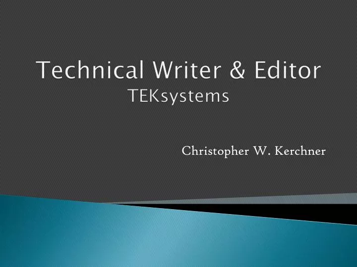technical writer editor teksystems