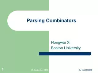 Parsing Combinators