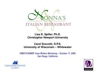 Lisa D. Spiller, Ph.D. Christopher Newport University Carol Scovotti, D.P.S. University of Wisconsin – Whitewater