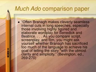 Much Ado comparison paper