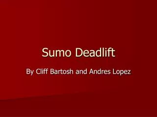 Sumo Deadlift