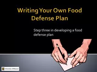 Writing Your Own Food Defense Plan