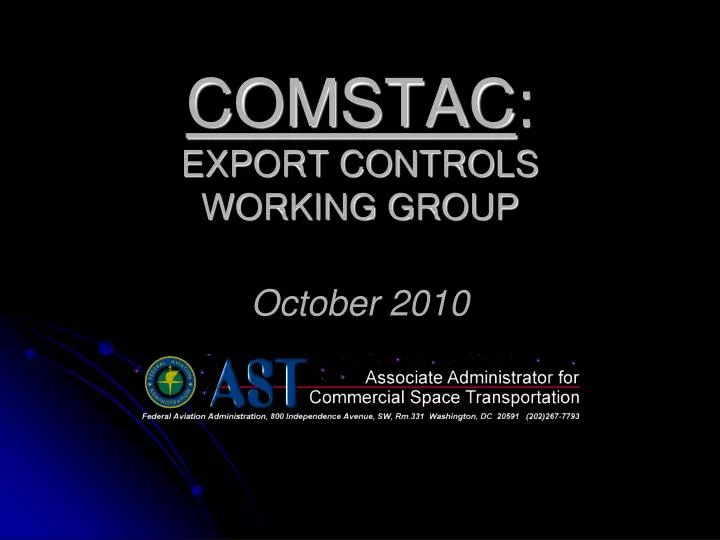comstac export controls working group october 2010