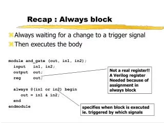 Recap : Always block
