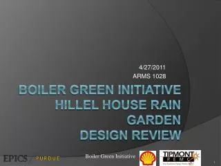 Boiler Green Initiative Hillel House Rain Garden Design Review
