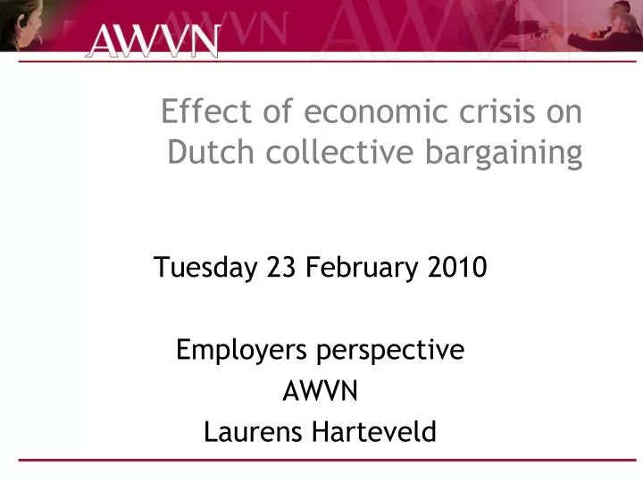 effect of economic crisis on dutch collective bargaining