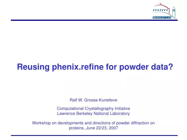 reusing phenix refine for powder data