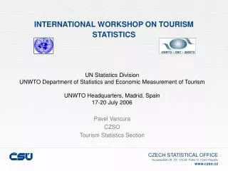 INTERNATIONAL WORKSHOP ON TOURISM STATISTICS