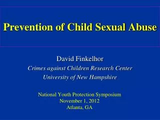 Prevention of Child Sexual Abuse