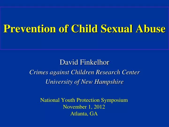 prevention of child sexual abuse