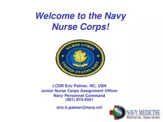 Welcome to the Navy Nurse Corps!