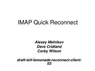 IMAP Quick Reconnect