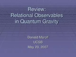 Review: Relational Observables in Quantum Gravity