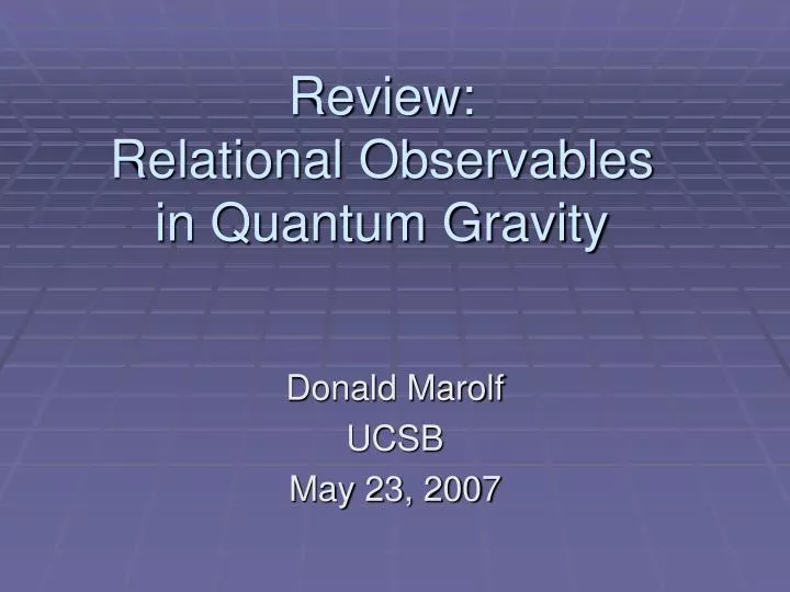 review relational observables in quantum gravity
