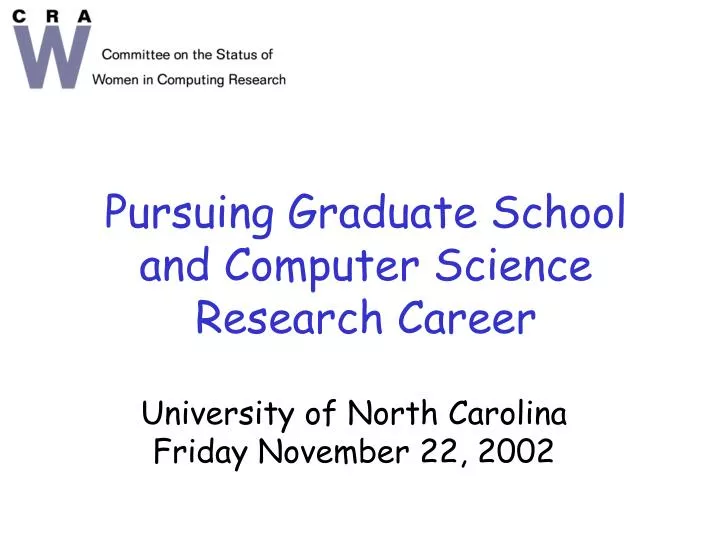 pursuing graduate school and computer science research career