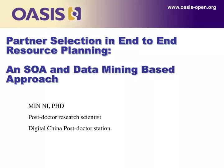 partner selection in e nd to end resource planning an soa and data mining based approach