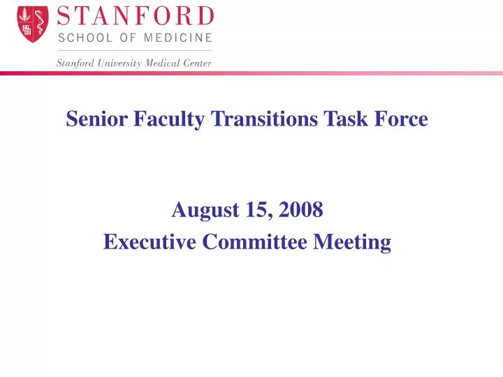 senior faculty transitions task force